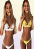 Sexiga kvinnor Summer SwimeWear Bikini Set Bh Tie Side Gstring Thong Beach Triangle Hollow Out Suit Swimsuit Bathing Women039S4859163