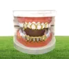 Dentes de hip hop Grillz Conjunto de dente de ouro prateado tampas inferiores punk churrasqueiras dentárias falsas para homens homens jóias corporais cosplay 6694027