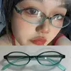 Lunettes de soleil Y2K Small Square Oval Lunes Femmes Blue Light Computer Game Anti-Blue Frameglass Flatglasses