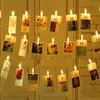 1M/2M LED Photo Clip String Lights Battery-operated Garland Fairy Picture For Wedding Bedroorm Holiday Hanging Decor Wall Lamp