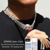 8-22 mm hochwertiger Sterling Sier Moissanit Halskette für Hip-Hop-Schmuck Miami Bling Cuban Link Chain Rock Trendy Trendy