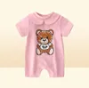 Newborn Baby Clothes Unisex Short-sleeved Cotton Little Print BearNew Born Baby Boy Girl Romper Jumpsuit7114303