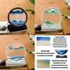 7/12 inch dynamische kunstfoto cirkelvormige bewegende zandloper 3d bergweergave sport display stromende zand schilderen bureaubladdecoratie