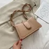 SOLDI PERCHIE 2024 Mini lettera ricamata E Baguette a forma da donna Brand Brand Borse in pelle Canvas Crossbody Female Borse