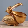 Decoratieve beeldjes Vintage Big Mouth Pelican Model Figurine Miniatures Room Decoratiehars voor telefoontoetsen Holder tafel Desktop Decor