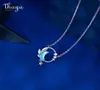 Thaya Real 925 Silver Neck45cm Crescent Necklace Pendant Zirconia Light Blue for Elegant Fine Jewelry Gift 2106218311218