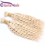 Super deal 613 Blonde krullende vlechten haar brasil extensions in bulk goedkope Deep Wave Braziliaanse menselijk haar Bulk voor vlechten no Attach6380721