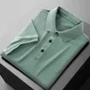 Summer Ice Silk Polo Shirt Snabbtorkning Polo Skjorta Polo Shirt Kort ärm Mens Middle Age Youth Eld Äldre cool t-shirt T 240403