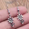 Dangle Earrings Fashion Handmade Simple Design Antique Silver Color Flowers Daisy Pendant Drop