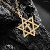 Pendant Necklaces Stainless Steel Solomon Star Of David Cross Necklace For Men Women Fashion Punk Judaism Lucky Amulet Jewelry Gift