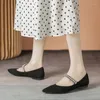 Casual Shoes Elegant Jewel Diamond Bridesmaid Flats Nice Mary Jane Women Rhinestone 34 Japanese Chic Suede Pointy Toe Vintage Crystal