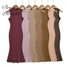 Casual Dresses Fishtail Thin Dress For Women Pullover Sleeveless Bodycon Crewneck Sexy Summer High Strecth Fitness Beach