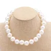 Elegant White Imitation Pearl Choker Collier Big Round Wedding for Women Charm Bijoux de mode 240403