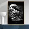 Stampe poster di corvo horror gotico per il soggiorno decorazioni per la casa accademia cassa morta a messenger bird tela dipinto arte della parete