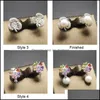 Schmuckeinstellungen 18 Styles Perlenohrringe Zirkon solide 925 Sier -Hölzer Ohrring für Frauen Mode Ring Montage leer DIY Drop Lieferung DHEBX