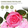 Kerzenhalter Rosen künstliche Blumen Ball Ringe Säulen Säulen Europäischer Stil Tischkranz Seide