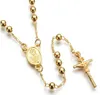 Cross Couns Beads Fashion Jewelry Gift 18k настоящий золотой платинум, покрытый Иисусом, кусочковой кулон -ожерелье Женщины мужчины ювелирные изделия ACC9551537