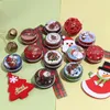 Wrap regalo 6/10 pezzi di ciondoli di citato di caramelle natalizi Babbo Natale Talbero di Natale Round Box per feste di compleanno Favore Regali per bambini