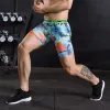 Shorts kompression shorts män 3d tryck kamouflage bodybuilding tights korta män gym