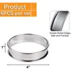 Bowls 6 Pack 4 Inch Double Rolled English Muffin Rings Stainless Steel Crumpet Tart Round