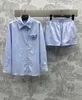 Diseñador de pantalones de dos piezas para mujeres Primavera y verano NUEVA Moda de estilo simple y casual Camiseta suelta bordada shorts para mujeres ou9f