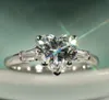 Victoria Weick Luxury Jewelry 925 Sterling Silver Cz Diamond Topaz Impegno per matrimoni Banda Heart Donne Donne Dimentica Dimensione 3126110