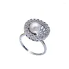 Cluster Rings S925 Silver Pearl Ring Wholesale of Women's Wealth Gathering Treasure Bowl Dynamic