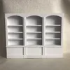 1:12 Dollhouse Miniature Cabinet Floor Shelf Bookcase Mini White Furniture Display Case Doll House Accessories Wooden Cupboard