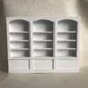 1:12 House House Miniature Abbazzina Libreria Mini mobili bianchi Visualizzazione Case Accessori per bambole Accessori in legno