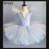 Bühnenbekleidung Ballett -Tanzkleid Girls Pettirtirt Kindertanz Kleidung Kleinkind Professionelle kleine Schwanenkostüm Tutu Gaze Rock