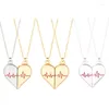 Chains 2Pcs Magnetic Heart Couple Necklace For Women Valentine's Day Sweater Chain Friend Lovers Wedding Party Gift