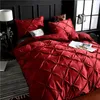 Ensembles de literie pure Silk Silk Set Home Textile King Size Bed Bedclothes Couvrette Plat Détage