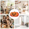 Mattor Cartoon Cute Ghost Faced Pumpkin Shape Carpet Halloween Atmosphere Decoration Badrum Vatten absorberar förtjockad flockad dörrmatta