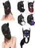 Gloednieuwe latex rollenspel Dogmasker Cosplay Volledig hoofdmasker met oren Gevarde rubber puppy Cosplay Party Mask 10 Colors Mujer2944971