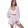 Vêtements à la maison Spring Love Imprimé confortable Soft Long à manches longues Pyjama Set Fernishings for Women