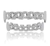 NEU Custom Fit vollständig CZ Cuban Fang Grillz Icedout Bling Hip Hop Zähne Grill Oberer unten Grillz Set Kette Vampire Grills3325371