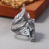 S925 Sterling Silver Charms Rings for Men Women Fashion Acinet Dragonhead Personality Jewelry Free Shippi240412