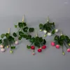 Flores decorativas Simulação artificial Mini Lotus de seda 4 cores Decoração de plantas verdes para casa El Garden Table Decor Fake