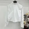 Klassisk designer White Shirts Tees Women Topps Fashion Letter Printed Blus Short Style Shirt Toos For Lady