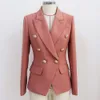 Women's Jackets Star Style Jacket Coat Metal Lion Head Button Double Breasted Slim Fit Suit Bean Sand