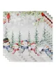 4/6/8pcs Weihnachten Schneemann Tisch Servietten Stoff Restaurant Tisch Servietten Hochzeit Bankett Dekor Tuch Servietten