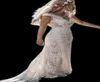 Vintage 2021 Berta Full Lace Mermaid Wedding Dresses Brudklänningar V Neck Cap Sleeve Bohemian Beach Garden Custom Made Vestido de N2281424