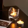 Candle Holders Transparent Glass Holder Mini Elegant Home Ornaments Center Of Wedding Tables Room Decor Living Decorations Tealight