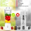 Juicers liquidificador portátil USB Viagem recarregável Juicer Copo Mini Mini Liquidadores Pessoais para Smoothies e Shakes Fruit suco misturador