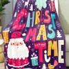 Koce miękki przytulny dekoracje świąteczne świąteczne łosie świąteczne Snowflake Santa Claus Print Sofa na Boże Narodzenie