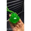 Kolye Kolyeleri Sertifikalı Doğal Yüksek Yeşil Yeşim Jadeite Buddha coundnecklace