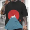 Heren Hoodies Sweatshirts 2024 Mens T-shirt Casual kort mouwen Top Japanse stijl Ukiyo-E Patroon Kleding Oversized Summer Clothing Street T-shirt C24325