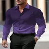 Erkekler Sıradan Gömlek Gradyan Renk Uzun Kollu Gömlek Lapel Street Resort Baskı Giyim Moda Hawaiian Ekstra Büyük 6xl