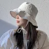 Berets Korean INS Lace-Up Fisherman Hat Women Blodger Блогер легкий велопроницаемый ветрозащитный веревку солнечный бассейн солнечный ковш