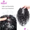 Salon Weft Toppers 13x14cm Zwitsers kant Human Hair For Women Natural Wavy Curly Topper Virgin Clip In Hairpieces Loss Volume Drop deliv Dhglk